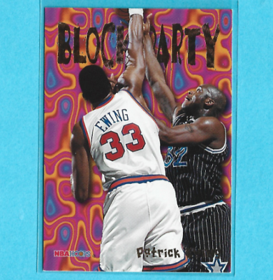 #ad 1995 96 Hoops Block Party New York Knicks Basketball Card #9 Patrick Ewing $1.75