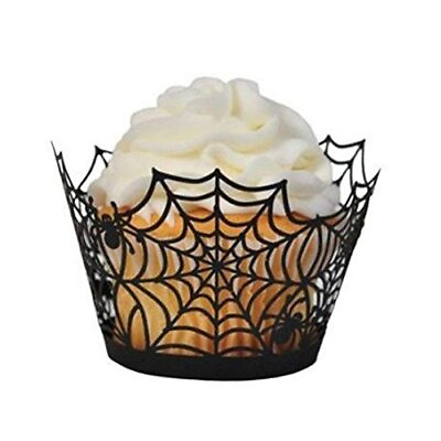 #ad Halloween Cupcake Wrappersspider Web Cupcake Wrapperhalloween Party Decorations $13.51