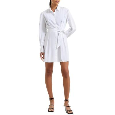 #ad French Connection Womens Rhodes Cotton Button Down Mini Shirtdress BHFO 1374 $43.60