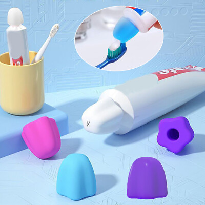 #ad Mini Toothpaste Cap Silicone Self Closing Toothpaste Dispenser for Kids Adults $1.43