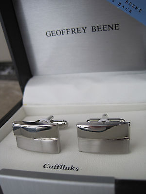 #ad Geoffrey Beene Two Tone Silver Color Cufflinks $19.95