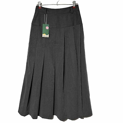 #ad Halara Womens Pleated Long Skirt Gray Medium NWT Business Casual Play $34.99