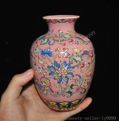 #ad 4#x27;#x27; Chinese official kiln pastel wucai porcelain flower Zun Bottle Pot Vase Jar $49.90
