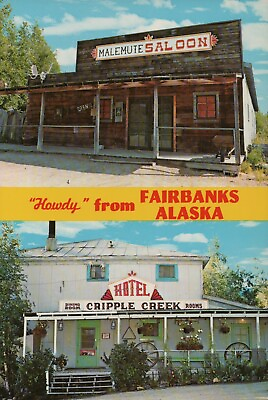 #ad Continental Size Postcard Alaska#x27;s World Famous Cripple Creek Resort $2.75