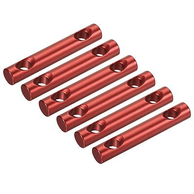 #ad 6Pcs Camping Tent Rope Adjusters Cord Tensioners 60mm 2 Hole Aluminum Red $9.21