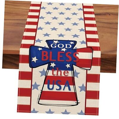 #ad Memorial Day God Bless The USA Table Runner July 4th God Bless the Usa $21.80