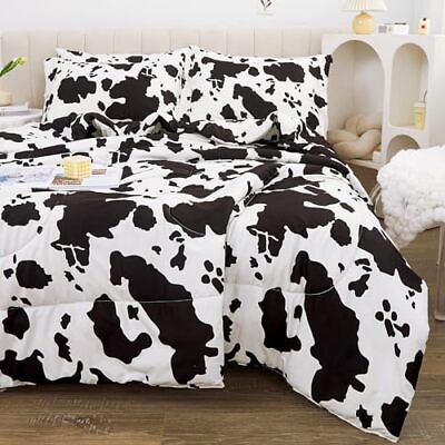 #ad Cow Print Comforter Set Kids Brushed Microfiber Bedding Set Twin Cow Print 1 $70.47