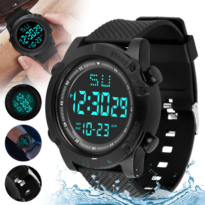 #ad Waterproof Men Military Sports Digital Watch Tactical LED Backlight Wristwatch $6.29
