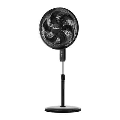 #ad #ad 16quot; Manual Oscillating 3 Speed 6 Blade Powerful Airflow Pedestal Stand Fan Black $38.99