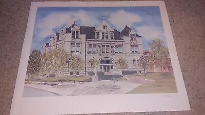 #ad Vintage Spalding High School Peoria Illinois Watercolor Art Print 16quot; x 20quot; $99.99