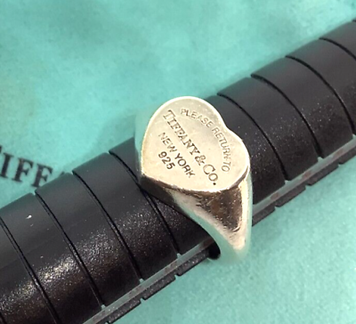 #ad Tiffany amp; Co. Return To Tiffany Heart Signet Ring Size 5 $269.99