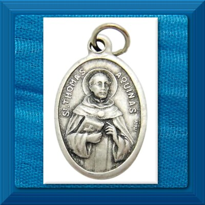 #ad St Saint Thomas Aquinas Patron of Universities amp; Scholar Catholic Medal 1” Italy $2.05