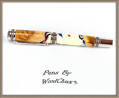 #ad Handmade Rare Burl Wood Writing Rollerball Or Fountain Pen Beautiful Art 731 $196.87