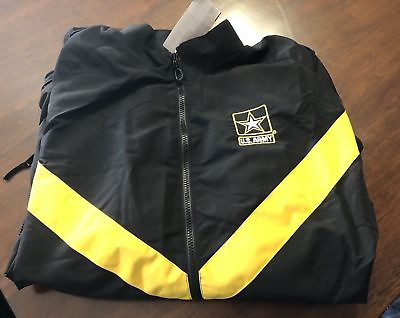 #ad US Army APFU Army Physical Fitness Uniform Jacket Black amp; Gold Women#x27;s S R $45.00