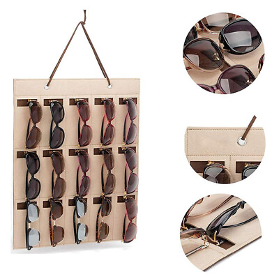 #ad Eyeglass Sunglasses Storage Bag Display Felt Wall Stand Glasses Organizer Holder $10.65