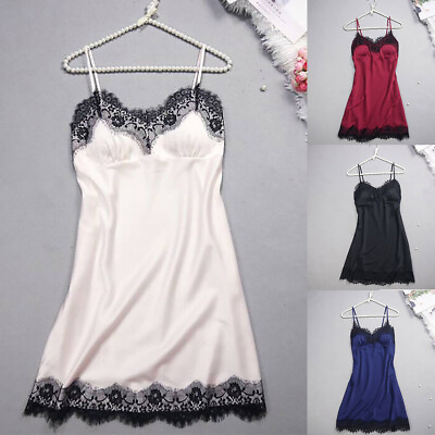 #ad Sexy Womens Lace Lingerie Sleepwear Babydoll Slip Dress Nightie Robe Nightwear $11.11
