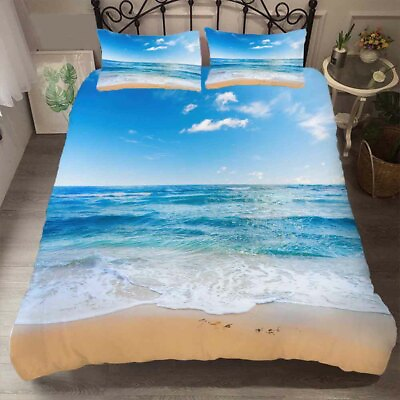 #ad Wonderful Blue Sea Billows 3D Quilt Duvet Doona Cover Set Pillow case Print AU $109.55