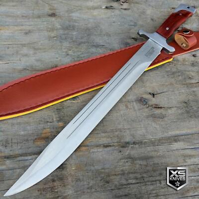 #ad 18quot; FULL TANG Machete WOOD HANDLE Hunting Sword COMBAT Sheath SURVIVAL $18.90