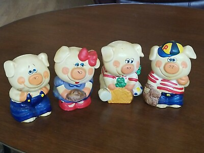 #ad VINTAGE CERAMIC PIGS PIGGY BANK 6 1 2quot; Tall approx. LOT OF 4 $29.99