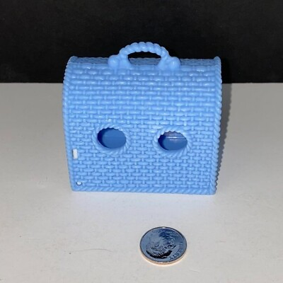 #ad Kids Pretend Play Toy Blue Weaved Pet Animal Carrier Cage Playset Accessory $12.99