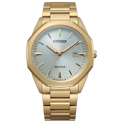 #ad Citizen Eco Drive Corso Men#x27;s Date Indicator Gold Watch 41mm BM7492 57A $149.99
