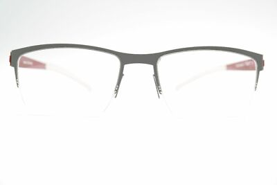 #ad Robert K Eye Society Lenox 140 Grey Red half Rim Glasses Eyeglasses New $32.48