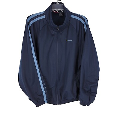 #ad Spalding Blue Striped Jacket Zip Up Mock Neck Athletic XL $22.95