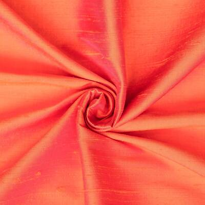 #ad Orange Pink 100% Pure Silk Fabric By The Yard 41 inches width Silk Fabric $30.99