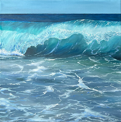 #ad Seascape Original Painting Seascape Wall art Ocean Painting Wave Painting Canvas $497.00