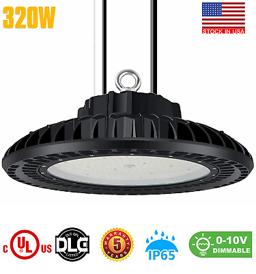 #ad 320W UFO LED High Bay Light Industrial Commercial Warehouse Light 44800LM DLC UL $157.28