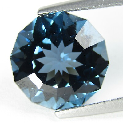#ad 7.85Ct Natural Excellent London Blue Topaz 11.7m Round Custom Cut Collection VDO $69.99