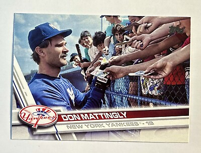 #ad 2017 Topps Update Series SP Photo Variation Don Mattingly New York Yankees US270 $19.99
