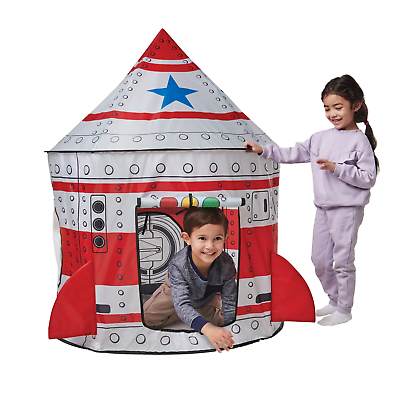 #ad KIDS INDOOR PLAYHOUSE TENT Space Rocketship Fabric Children Ages 3 $31.23