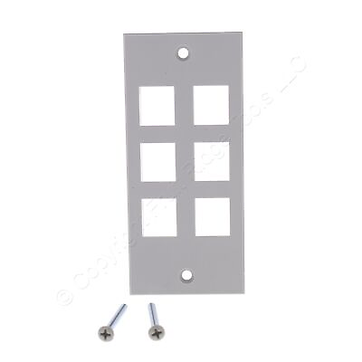 #ad Hubbell Gray AMP 6 Port Faceplate For Floor Wall Boxes Screw Mount HBLAMP313SGY $1.89