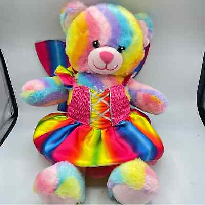 #ad Build A Bear Rainbow Teddy Bear w Rainbow Dress amp; Wings 2012 $23.00