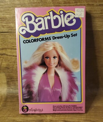 #ad NEW Factory Sealed 1983 Vintage Barbie Dress Up Set Colorforms $36.95