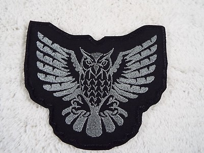 #ad Black Silver Flying Owl 5 1 2quot; w. Embroidery Iron on Custom Patch E9 $13.98