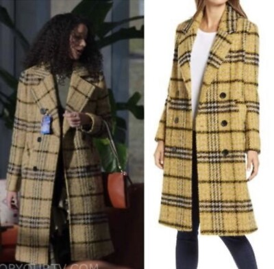 #ad Sam Edelman Jumbo Plaid Coat Wool Coat NWT $360 Size 2 $75.00