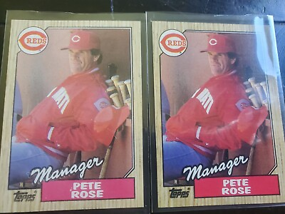 #ad 1987 Topps Pete Rose Cincinnati Reds #393 Baseball Card RARE PINK JACKET ERROR $149.97