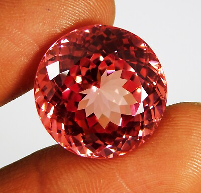 #ad Certified 37.20 Ct Natural Ceylon Padparadscha Sapphire Round Cut Gemstone $179.19