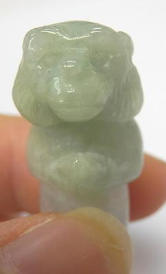 #ad Jadeite Stone Carving Pendant Tiger 10 gram 31x14x13 mm Hole drilled $18.00
