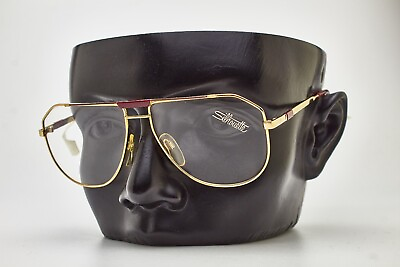 #ad Vintage Pilot SILHOUETTE M7065 57 13 Gold Metal Frame Eyewear Man Eyeglasses $231.59