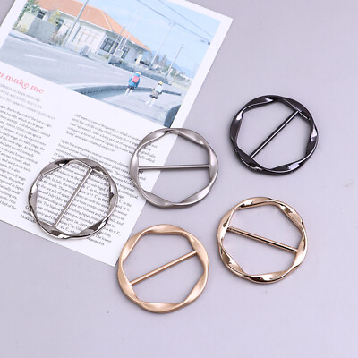 #ad Round Shape Elegant Tee Shirt Clips Scarf Buckles T Shirt Clip Ring Clothes C L3 C $1.63