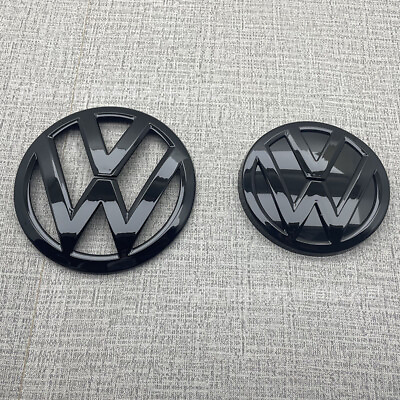 #ad Front and Rear Mesh Logo All Black Logo to Volkswagen Modified Black Car Logo $28.80