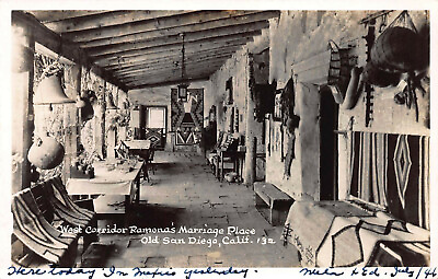 #ad Ramona#x27;s Marriage Place Old San Diego CA Early Real Photo Postcard Used $12.00