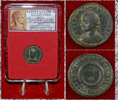 #ad Ancient Roman Empire Coin CONSTANTINE II Wreath quot;Our Caesarsquot; Thessalonica Mint $59.50