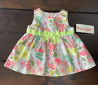 #ad Baby Girls’s Cat amp; Jack Dress W Bloomers Size 0 3 Months NWT Floral Summer $7.99