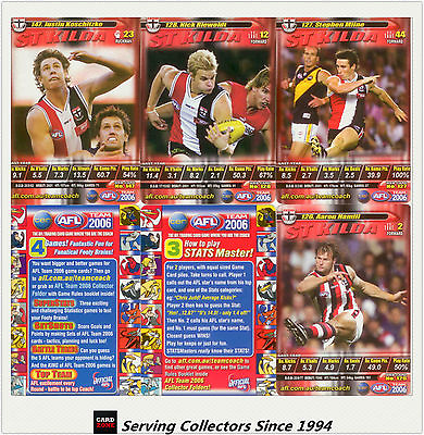 #ad 2006 AFL Teamcoach Trading Cards How To Play Team set St. Kilda 10 AU $15.00