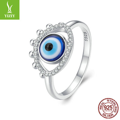 #ad Fashion European S925 Sterling Silver Demon#x27;s Eye Wedding Ring For Women Jewelry $11.48