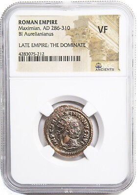 #ad NGC VF Antoninianus of Maximian AD286 310 NGC Ancients Certified Roman Bronze $80.85
